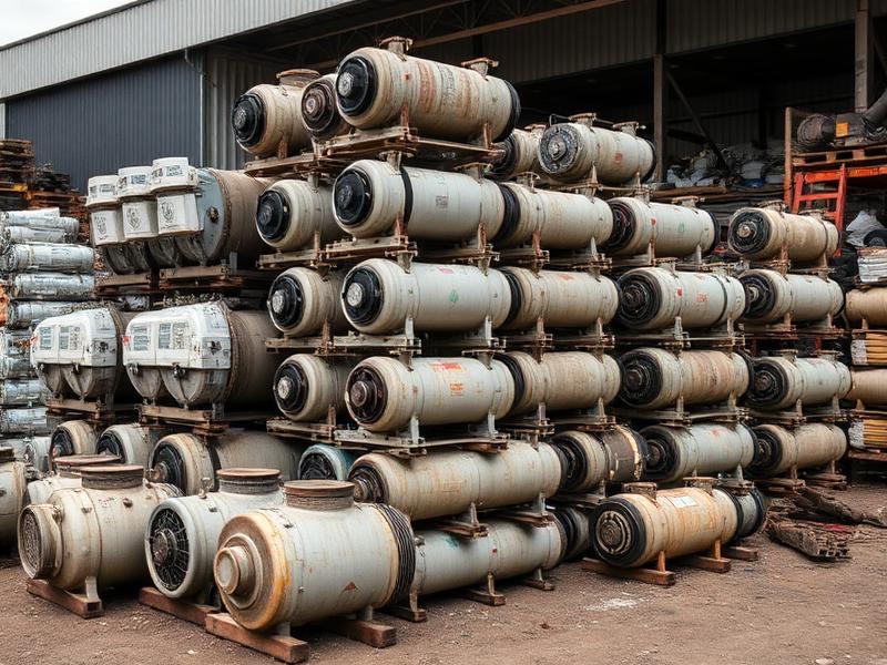 Compressor scrap — HVAC and refrigeration units ready for recycling and metal recovery
