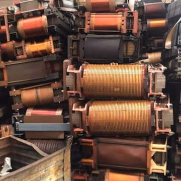 Electrical transformer scrap copper windings - equipment recycling material