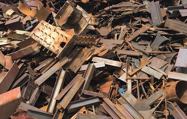 Heavy plate and structural fabrication scrap - I-beams angles demolition steel for steel mills